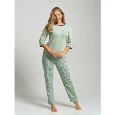 Пижама BUY-TEX.RU, размер 50, зеленый