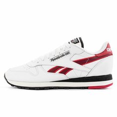 Кроссовки Reebok Classic Leather, полнота F (EU)/ на среднюю стопу, размер 11 US, белый/красный/черный