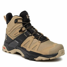Ботинки хайкеры Salomon X ULTRA 4 MID WIDE GOR-TEX, размер UK 9; EUR 43 1/3; USA 9,5; 27,5 см (примерно на российский 42*), черный/бежевый