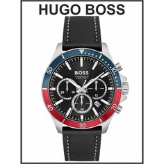 Наручные часы BOSS, красный, серебряный, черный