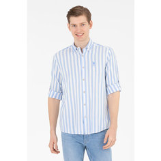 Рубашка U.S. POLO ASSN., размер 3XL, голубой/белый