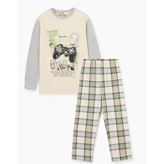 Пижама Gloria Jeans, размер 10-12л/146-152, бежевый/разноцветный