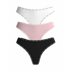 Трусы GUESS BASIC, комплект из 3 шт., размер M, белый/розовый/черный