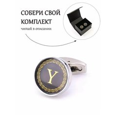 Запонки Gentle Man, серый, черный