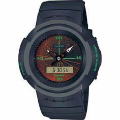 Наручные часы CASIO, зеленый, оранжевый, черный