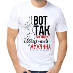 Футболка вот так выглядит идеальный мужчина, размер (46)S, белый Нет бренда
