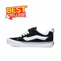 Кеды VANS Knu Skool, полнота F (EU)/ на среднюю стопу, размер 5.5US 5UK 37EU 37RU 23.5СМ, black/white