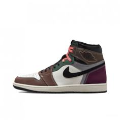 Кроссовки Jordan Air Jordan 1 Retro High OG, полнота F (EU)/ на среднюю стопу, размер 9US 8UK 42.5EU 41.5RU 27CM, оранжевый, зеленый, фиолетовый, черный, коричневый