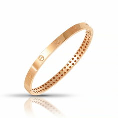Жесткий браслет Diamant online, красное золото, 585 проба, длина 18 см.