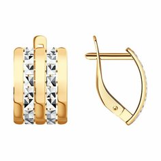 Серьги Diamant online, красное золото, 585 проба, длина 1.4 см