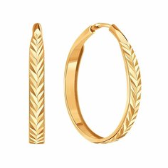 Серьги конго Diamant online, красное золото, 585 проба