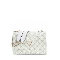 Сумка GUESS, фактура стеганая, белый