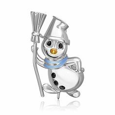 Брошь PLATINA, серебро, 925 проба, родирование, эмаль, , серебристый