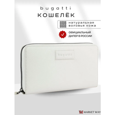Кошелек Bugatti, фактура зернистая, белый