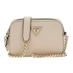 Сумка кросс-боди GUESS, фактура зернистая, бежевый