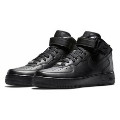 Кроссовки NIKE Air Force 1 Mid, полнота B (US)/ на среднюю стопу, размер 43 EU (27,5 cm), all black