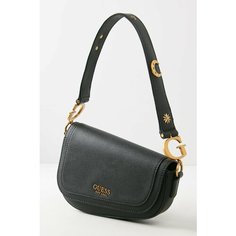 Сумка кросс-боди GUESS, фактура гладкая, черный
