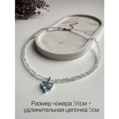 Чокер, кристалл, стекло, бисер, хрусталь, длина 38 см Нет бренда
