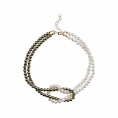 Колье VERUSCHKA JEWELRY, жемчуг культивированный, жемчуг пресноводный, длина 40 см, золотистый