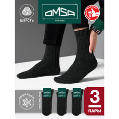 Носки Omsa, комплект, 3 пары, размер 39-41 (25-27), nero melange