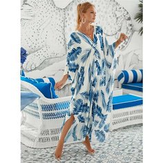Платье MISSNATAVI, размер ONE SIZE, белый/синий