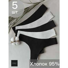 Трусы VIKKI., комплект из 5 шт., размер 44-46, белый/черный