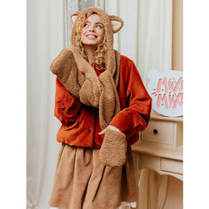 Шапка Михи Михи, размер ONE SIZE, кофейный Mihi Mihi