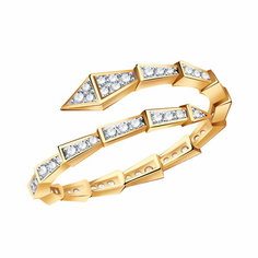 Кольцо Diamant online, красное золото, 585 проба, фианит, размер 17, прозрачный