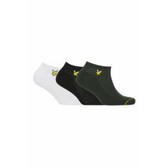 Носки Lyle & Scott ROSS, комплект, 3 пары, размер 40-46, черный, хаки, белый