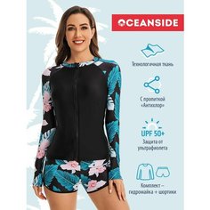Купальник OCEANSIDE, размер S, синий, розовый, черный