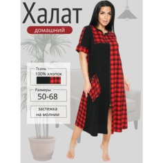Халат LOVETEX.STORE, размер 62, черный/красный