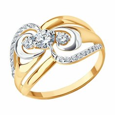 Кольцо SOKOLOV, красное золото, 585 проба, фианит, размер 20.5