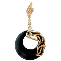 Подвеска Эстет, серебро, 925 проба, агат, фианит, черный