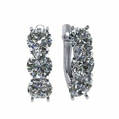 Серьги The Jeweller, серебро, 925 проба, фианит