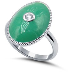 Кольцо Silver WINGS, серебро, 925 проба, фианит, эмаль, размер 17.5