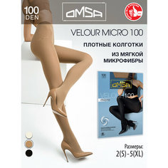 Колготки Omsa Velour Micro, 100 den, размер 4/L, beige naturel