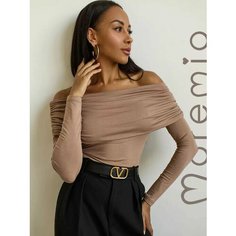Лонгслив Moremio, размер 42, , бежевый