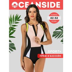 Купальник OCEANSIDE Sport+, размер 2XL, желтый, черный, розовый, белый