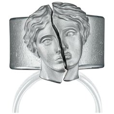 Кольцо Thing Jewelry, серебро, 925 проба, родирование, размер 16, ширина 12 мм