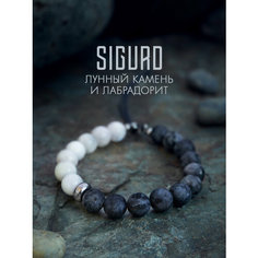 Браслет SIGURD, лунный камень, лабрадорит, 1 шт., размер 19 см, черный/белый