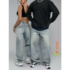 Джинсы карго MkJeans Y2K, размер 36, серо-голубой