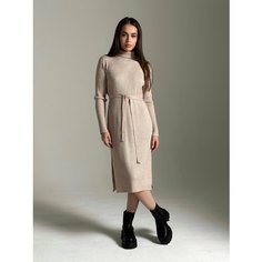 Платье MATRESHKA_LOVE Теплое трикотажное женское платье MATRESHKA_LOVE, размер one size, бежевый