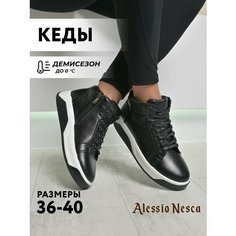 Кеды Alessio Nesca, полнота G (EU)/ на среднюю и широкую стопу, размер 37, черный
