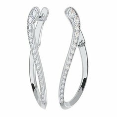 Серьги The Jeweller, серебро, 925 проба, родирование, фианит, , серебристый