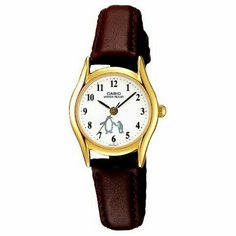 Наручные часы CASIO, коричневый, белый, золотой