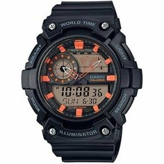 Наручные часы CASIO, оранжевый, черный