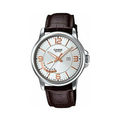 Наручные часы CASIO, коричневый, серебряный, золотой