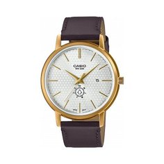 Наручные часы CASIO, коричневый, белый, золотой