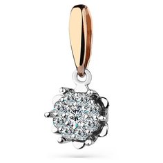 Подвеска Master Brilliant, белое, красное, комбинированное золото, 585 проба, бриллиант, серебристый, золотистый
