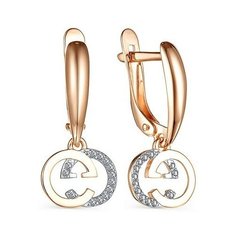 Серьги The Jeweller, красное золото, 585 проба, фианит, , золотистый